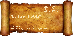 Majland Pető névjegykártya